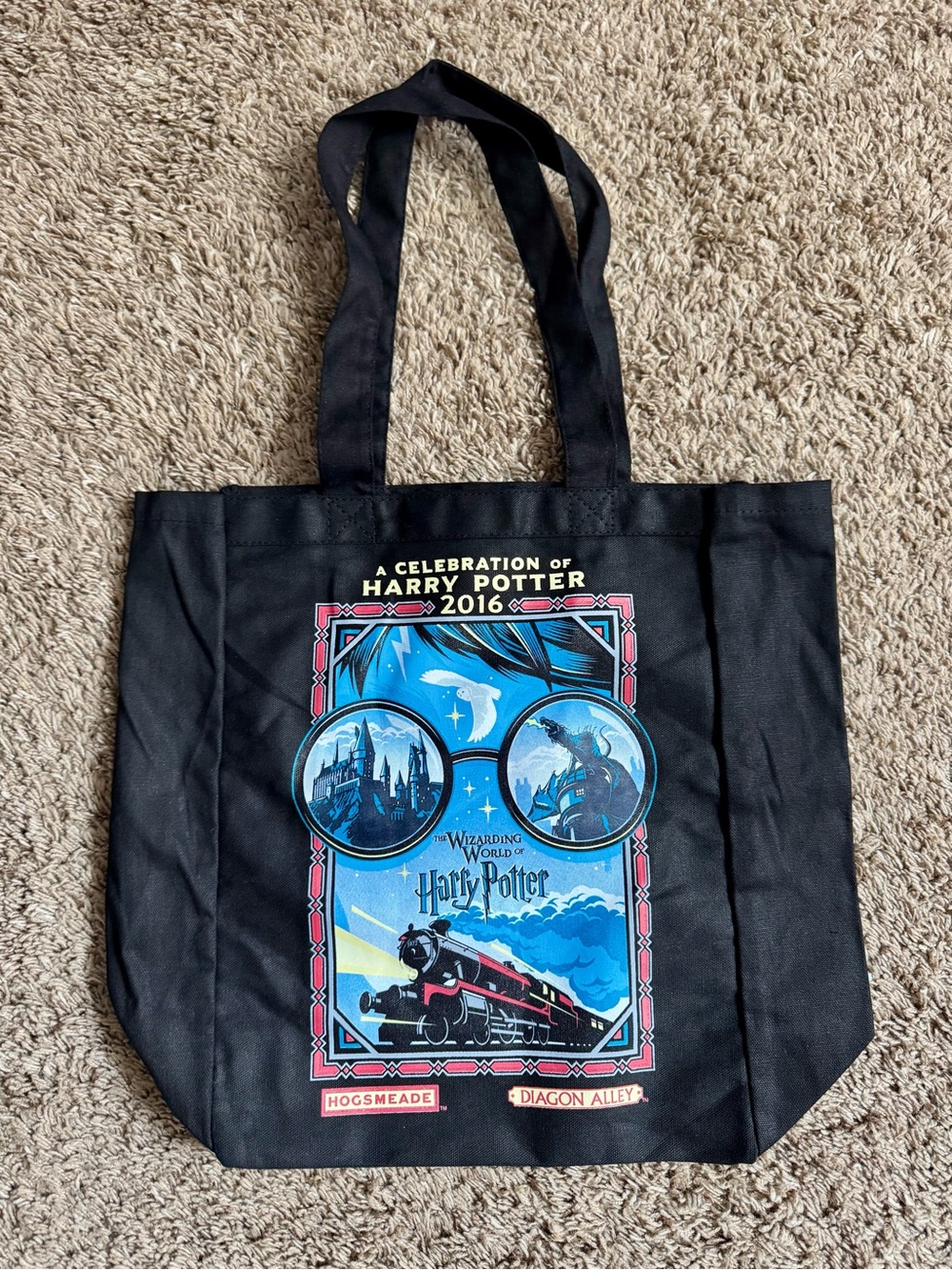 Harry Potter Black Collectible Tote Bag - Wizarding World 2016 universal Studios